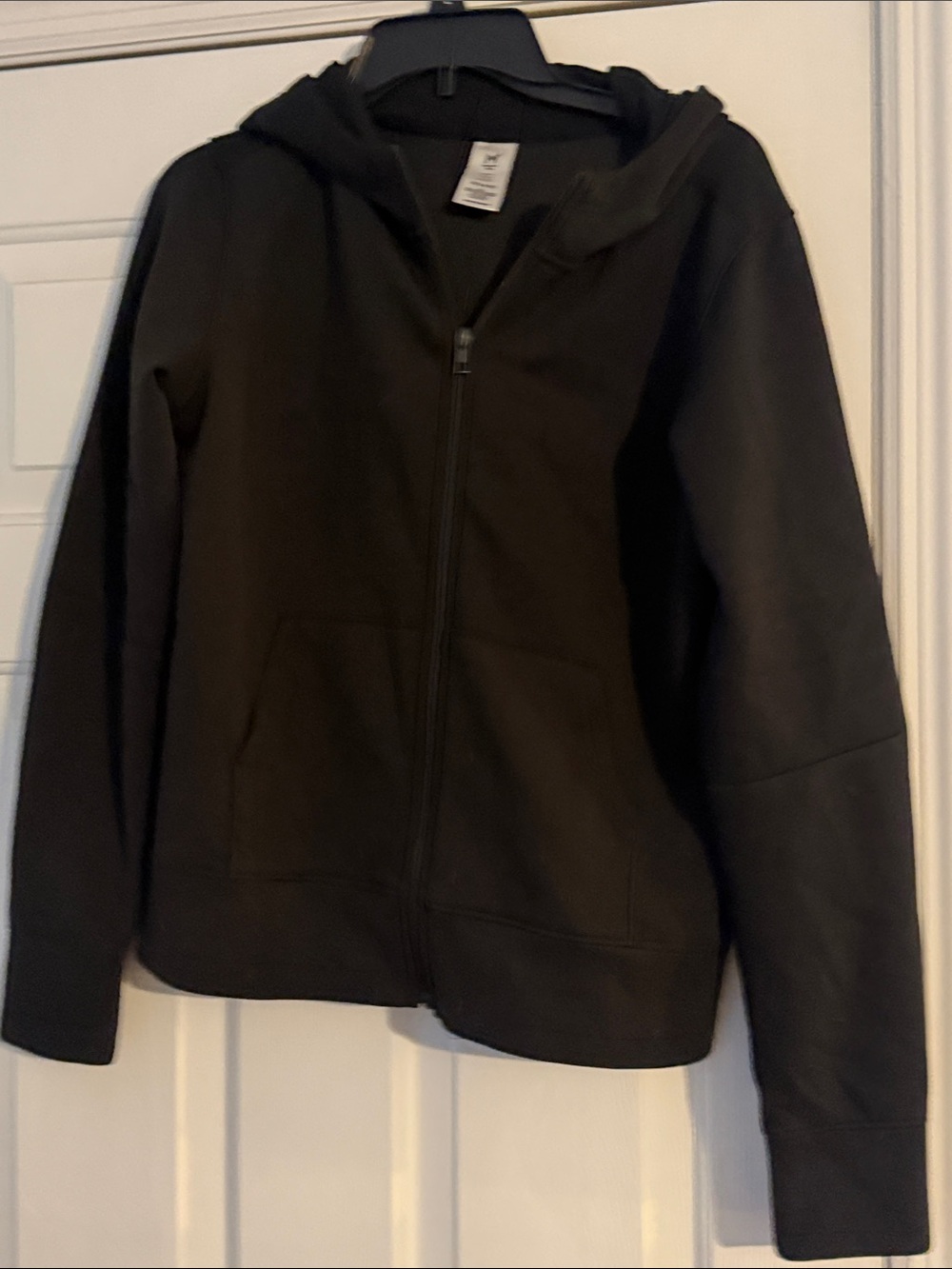 Kids Black Full-Zip Hoodie Sweatshirt